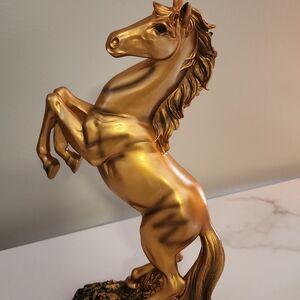 Majestic Gold Horse Sculpture